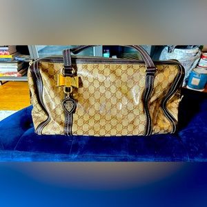 Sold Gucci Crystal Monogram GG Large Duchessa Boston Duffle Bag